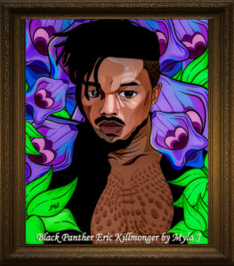 Read more about the article Black Panther “Eric Killmonger” by Myla J Framed
