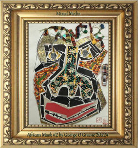 Read more about the article Mix-Media African Mask#2 by George O Greene,  20 x 24