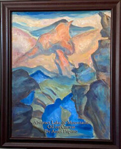 Read more about the article “Lake & Mountains” Oil on Canvas by Amei Papitto