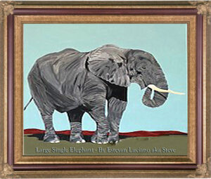 Read more about the article “Single Elephant” Oil on Canvas by Estevan Luciano