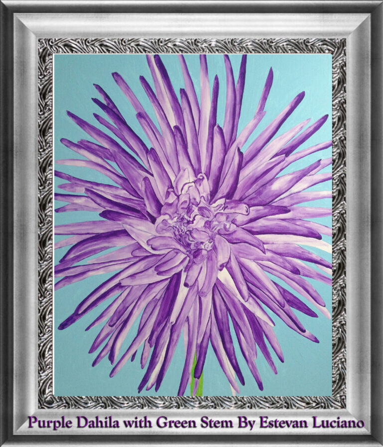 Read more about the article “Purple Dahila” Commission Work by Estevan Luciano- Oil on Canvas