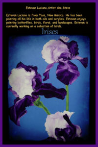 Read more about the article Purple & White Irises. Oil on Canvas by Estevan Luciano