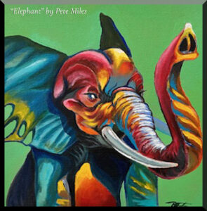 Read more about the article Elphant & Yellow Flower, Oil on Canvas