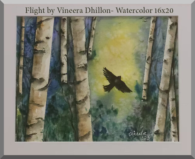 Read more about the article Flight by Vineera Dhillon- Watercolor 16×20 –  FSVAA