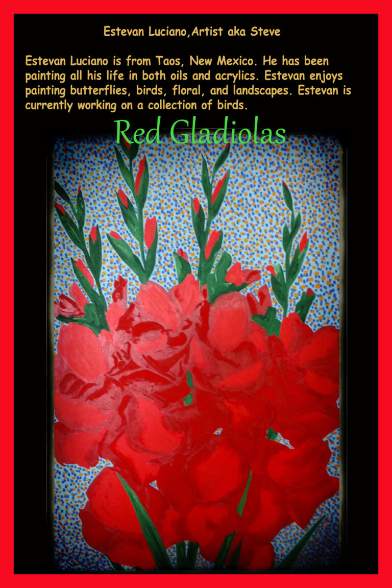 Read more about the article Red Gladiolas – Commissioned – Estevan Luciano, Oil on Canvas