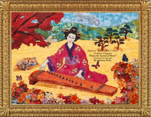 Read more about the article Japanese Koto-Goddess Ongaku, Commissioned – Adriane Dedic- Mixed Media-Fabric