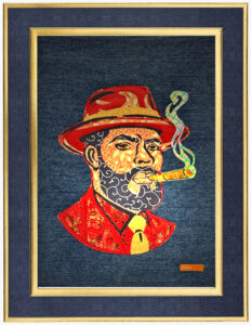 Read more about the article Man with Hat and Cigar by Doug Eglin, Quilt Artwork