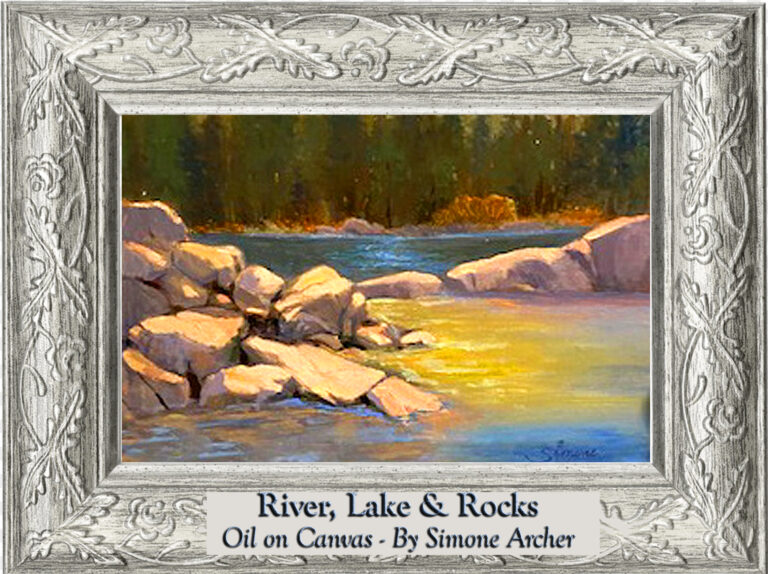 Read more about the article River, Lakes & Rocks by Simone Archer- Oil
