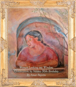 Read more about the article Women Looking Out Window, 50th Birthday- commissioned- Amei Papitto